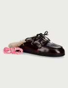 posa пантофи дамски от кожа Boat Loafer Mule бордо PW104.501