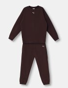 Puma спортен комплект анцуг за деца с памук Loungewear Sweat Suit кафяв 689727