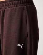 Puma спортен панталон дамски от памук Essentials кафяв с висока талия 695832