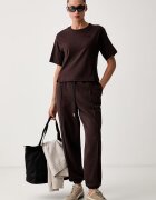 Puma спортен панталон дамски с памук HER кафяв с висока талия 694032
