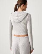 Puma суичър с цип и качулка дамски Essentials Ribbed бежов 636669