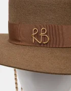 RUSLAN BAGINSKIY Капела Monogram-embellished Canotier Hat в кафяво CNT037-F-3CHA-9P-MRB