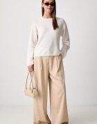 Scotch & Soda панталон дамски бежов с висока талия ULH01488F