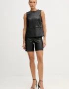 Sisley Къс панталон в черно с изчистен дизайн с висока талия 44UKL901Q