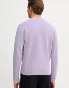 Sisley Памучен пуловер мъжки в лилаво от лека материя 1VWXS104Q