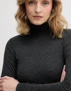 Sisley Рокля с коприна в сиво дълга със стандартна кройка 4K3ZLV07R