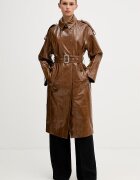 Sisley шлифер дамски с вискоза кафяв 2UZALN06W