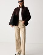 Skechers поларен суичър дамски SKECH-SHERPA JACKET кафяв JA218