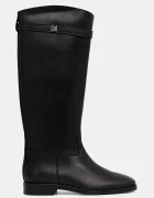 Steve Madden Кожени ботуши Novi в черно с равна подметка 11004728