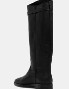 Steve Madden Кожени ботуши Novi в черно с равна подметка 11004728