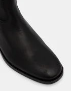 Steve Madden Кожени ботуши Novi в черно с равна подметка 11004728
