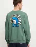 The North Face Памучен суичър Nuptse Oversized мъжки в зелено с изчистен дизайн NF0A8C3UHCH1