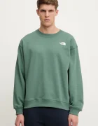 The North Face Памучен суичър Nuptse Oversized мъжки в зелено с изчистен дизайн NF0A8C3UHCH1