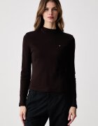 Tommy Hilfiger блуза с дълги ръкави дамска от памук кафява WW0WW47307