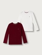 Tommy Hilfiger блуза с дълги ръкави за деца от памук 2 броя бордо UK0UK00077