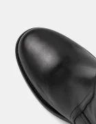 Tommy Hilfiger Кожени ботуши RIDING LTHR LONG BOOT BLOCK HEEL в черно с дебел ток FW0FW08777