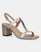 Tommy Hilfiger Кожени сандали LEATHER BLOCK HEEL SANDAL METAL