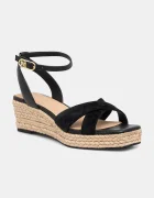 Tommy Hilfiger Кожени сандали LEATHER & SUEDE MID WEDGE ESPAD