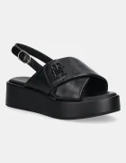 Tommy Hilfiger Кожени сандали TH LOGO HW PADDED LEATHER SANDAL