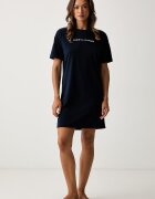 Tommy Hilfiger нощница дамска от памук тъмносиня UW0UW06689