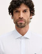 Tommy Hilfiger Памучна риза в синьо с кройка по тялото с италианска яка MW0MW41657