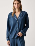 Tommy Hilfiger пижама дамска с памук синя UW0UW06690