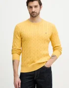 Tommy Hilfiger пуловер мъжки от памук жълт MW0MW33132