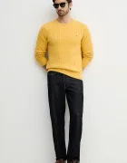 Tommy Hilfiger пуловер мъжки от памук жълт MW0MW33132
