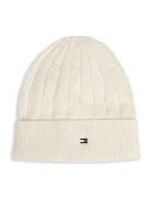 Tommy Hilfiger шапка beanie за деца от памук бежова KA0KA00101