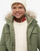 Tommy Hilfiger шапка beanie за деца от памук бежова KA0KA00101