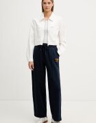 Tommy Hilfiger спортен панталон дамски от памук тъмносин със стандартна талия WW0WW50783