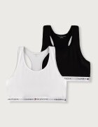 Tommy Hilfiger спортен сутиен дамски от памук с еластан черен UG0UG00852