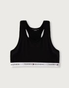 Tommy Hilfiger спортен сутиен дамски от памук с еластан черен UG0UG00852