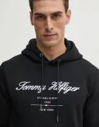 Tommy Hilfiger Суичър в черно с качулка с апликация MW0MW33631