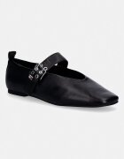 Tommy Jeans балеринки кожени TJW BALLERINA BUCKLE черни EN0EN03019