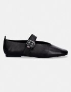Tommy Jeans балеринки кожени TJW BALLERINA BUCKLE черни EN0EN03019