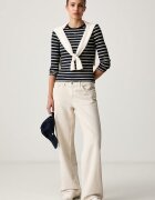 Tommy Jeans блуза с дълги ръкави дамска от памук с еластан тъмносиня DW0DW17387