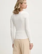 Tommy Jeans блуза с дълги ръкави дамска с памук бежова DW0DW17990