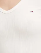 Tommy Jeans блуза с дълги ръкави дамска с памук бежова DW0DW17990