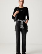 Tommy Jeans дънки straight дамски черни DW0DW23586