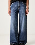 Tommy Jeans дънки wide leg дамски тъмносини DW0DW23463