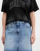 Tommy Jeans Дънкова пола в синьо къса с кройка тип молив DW0DW20136