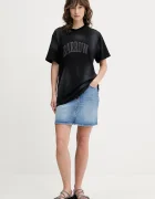 Tommy Jeans Дънкова пола в синьо къса с кройка тип молив DW0DW20136