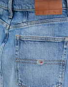 Tommy Jeans Дънкова пола в синьо къса с кройка тип молив DW0DW20136