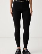 Tommy Jeans клин дамски от памук с еластан черен с ниска талия DW0DW23445