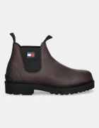 Tommy Jeans Кожени боти челси TJM CHELSEA LEATHER WL мъжки в кафяво EM0EM01670