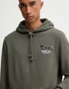Tommy Jeans Памучен суичър мъжки в зелено с качулка с принт DM0DM22086