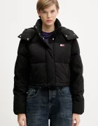 Tommy Jeans Пухено яке в черно зимен модел с уголемена кройка DW0DW21624
