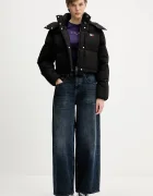 Tommy Jeans Пухено яке в черно зимен модел с уголемена кройка DW0DW21624