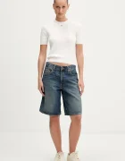 Tommy Jeans пуловер с къси ръкави дамски от памук бежов DW0DW19336